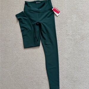 SPANX High-Waist Leggings in Forest Green